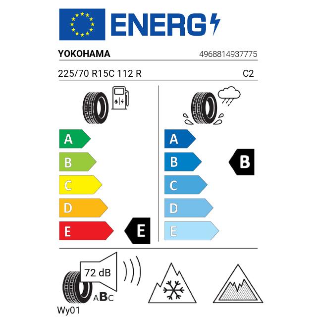 Eticheta Energetica Anvelope  225 70 R15C Yokohama Wy01 