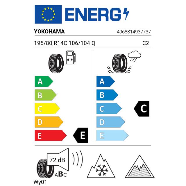 Eticheta Energetica Anvelope  195 80 R14C Yokohama Wy01 