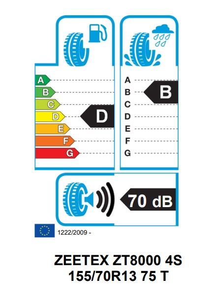 Eticheta Energetica Anvelope  155 70 R13 Zeetex Zt8000 4s 