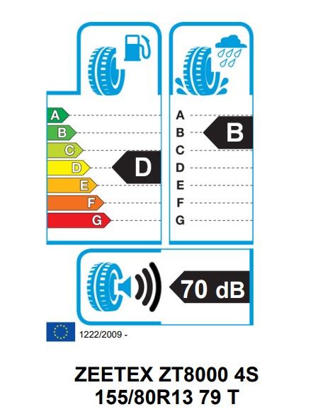 Eticheta Energetica Anvelope  155 80 R13 Zeetex Zt8000 4s 